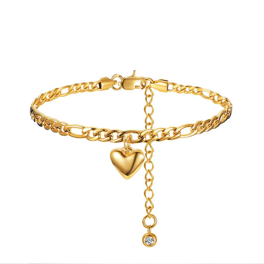 Anklets For Woman Gold Color Stainless Steel Cuban