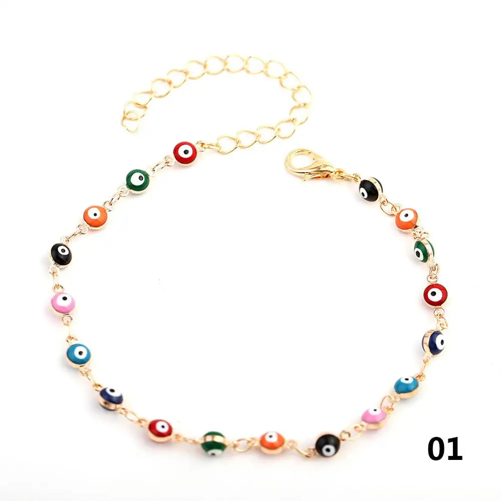 Rainbow Color Crystal Anklets Bracelets