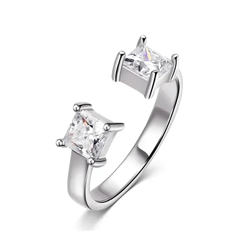 1CTTW 4.5mm Princess Cut 925 Sterling Silver