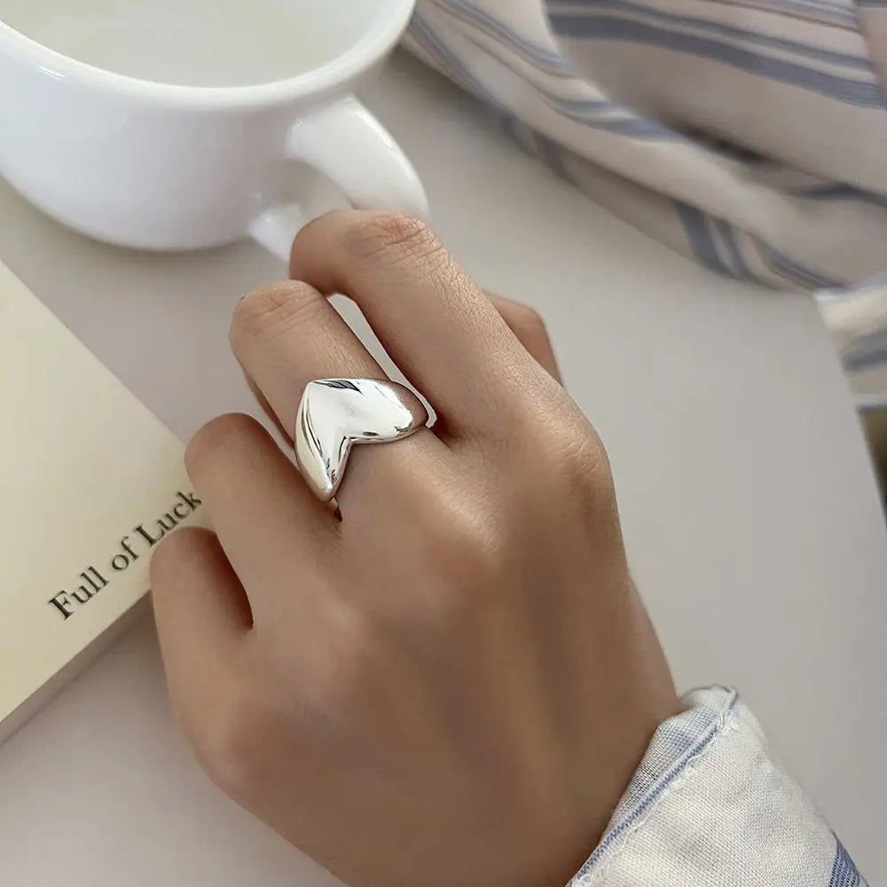 925 Sterling Silver heart Ring