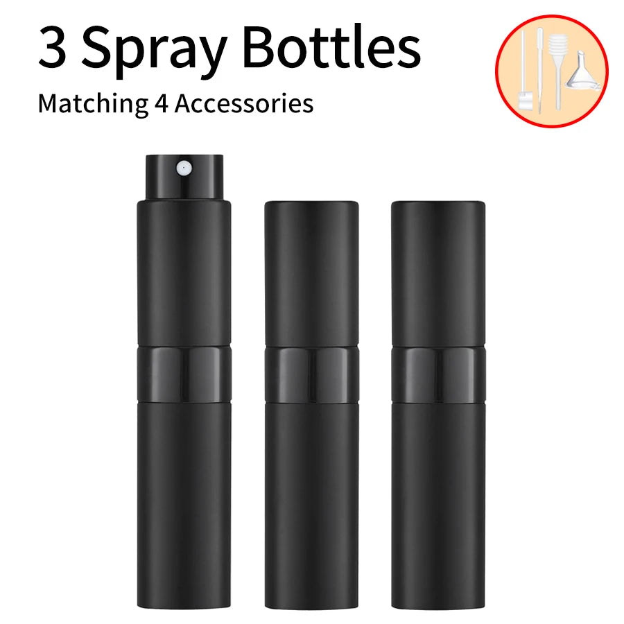 3pcs+4 Accessories 8ML Perfume Spray Bottle