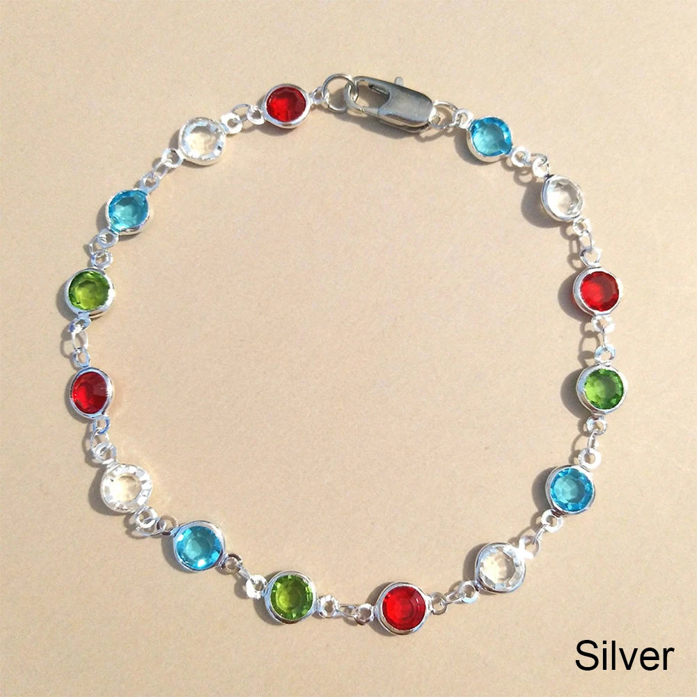 Rainbow Color Crystal Anklets Bracelets