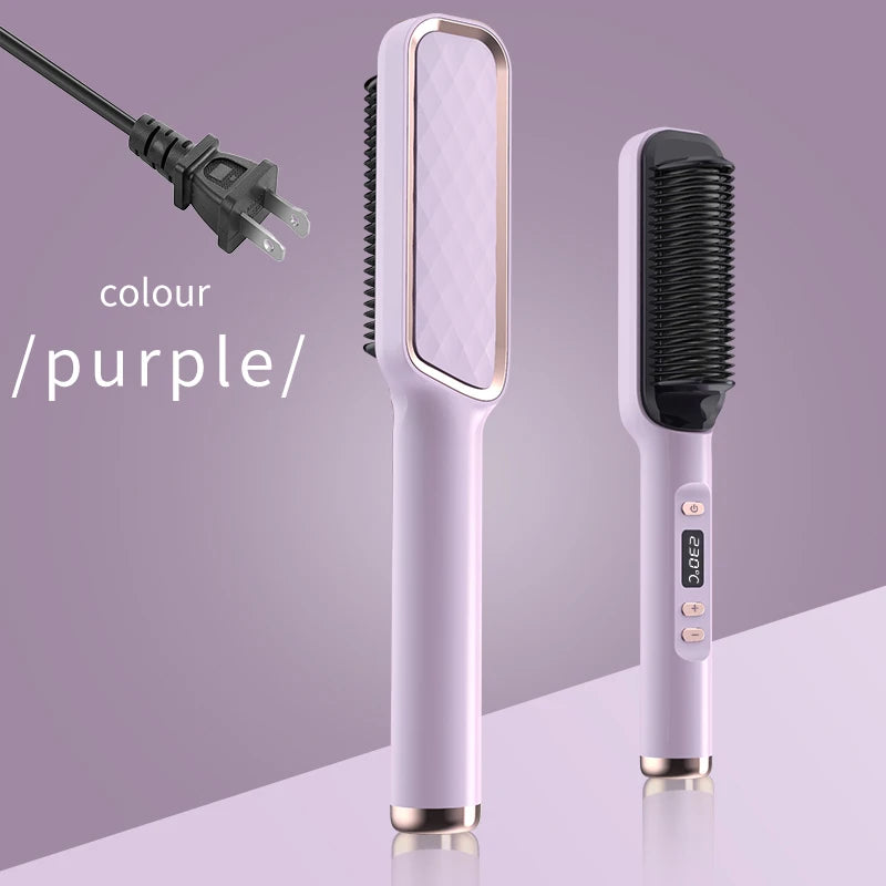 Electric Hot Comb Multifunctional Straight Hair Straightener Comb Negative Ion Anti-Scalding Styling Tool Straightening Brush