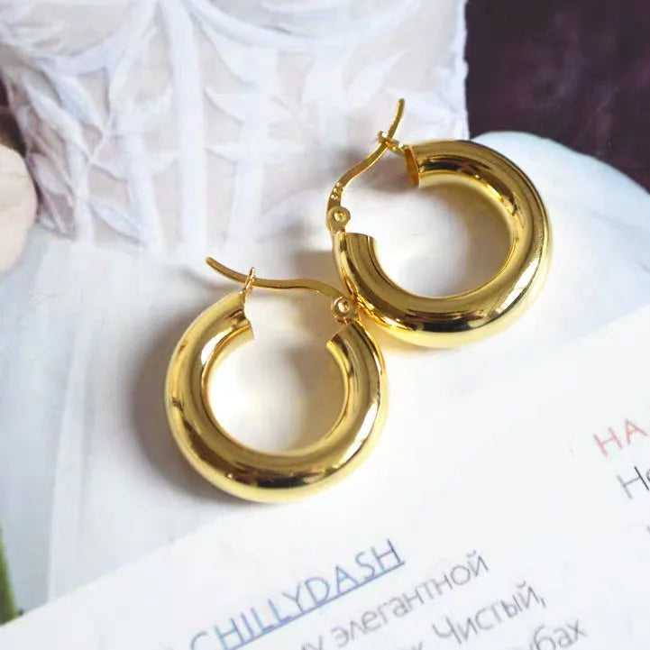 BF CLUB 925 Sterling Silver Round Gold Earrings For Women Girl Sexy Fashion Trendy Jewelry Gift Party Wedding pendientes