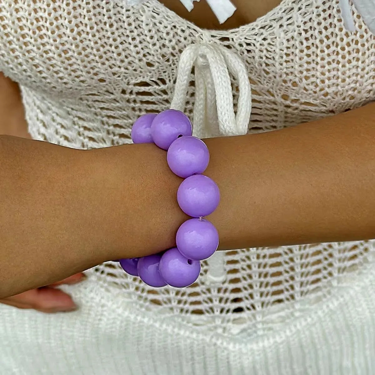 Tocona Colorful Big Bead Bracelets