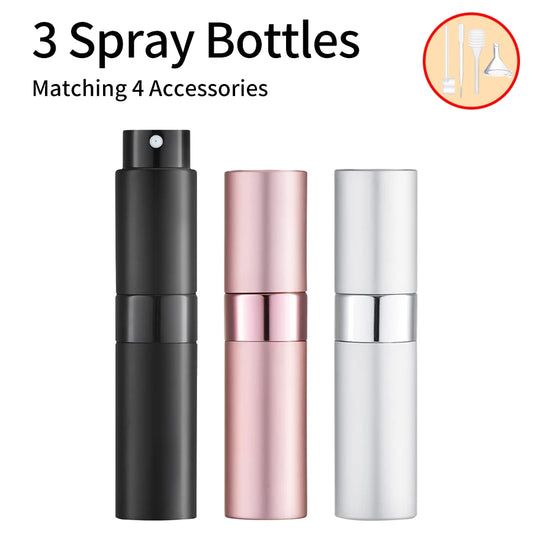 3pcs+4 Accessories 8ML Perfume Spray Bottle