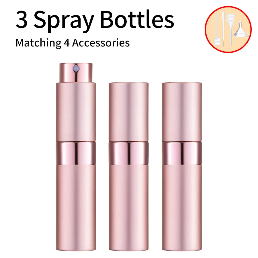 3pcs+4 Accessories 8ML Perfume Spray Bottle