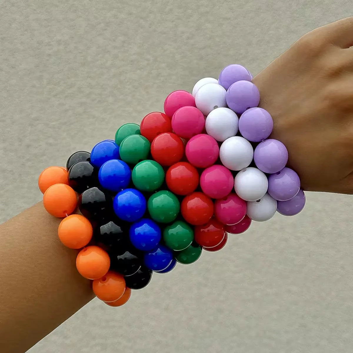 Tocona Colorful Big Bead Bracelets