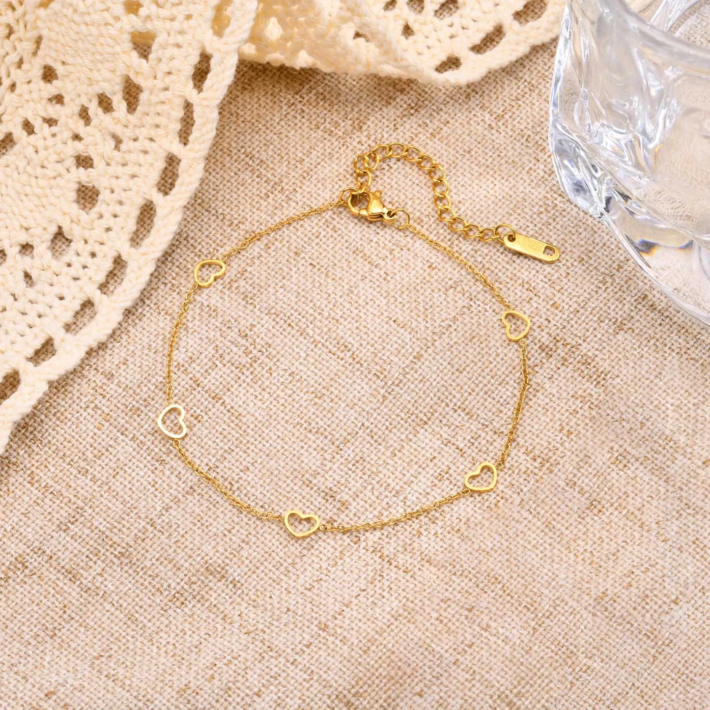 Heart Anklet Chain Bracelet for Women