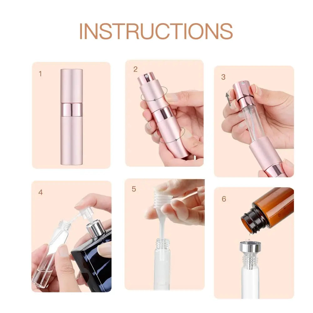 3pcs+4 Accessories 8ML Perfume Spray Bottle