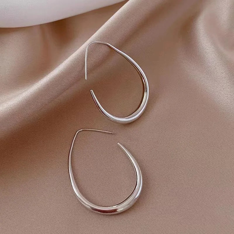 925 Geometric Oval Hoop