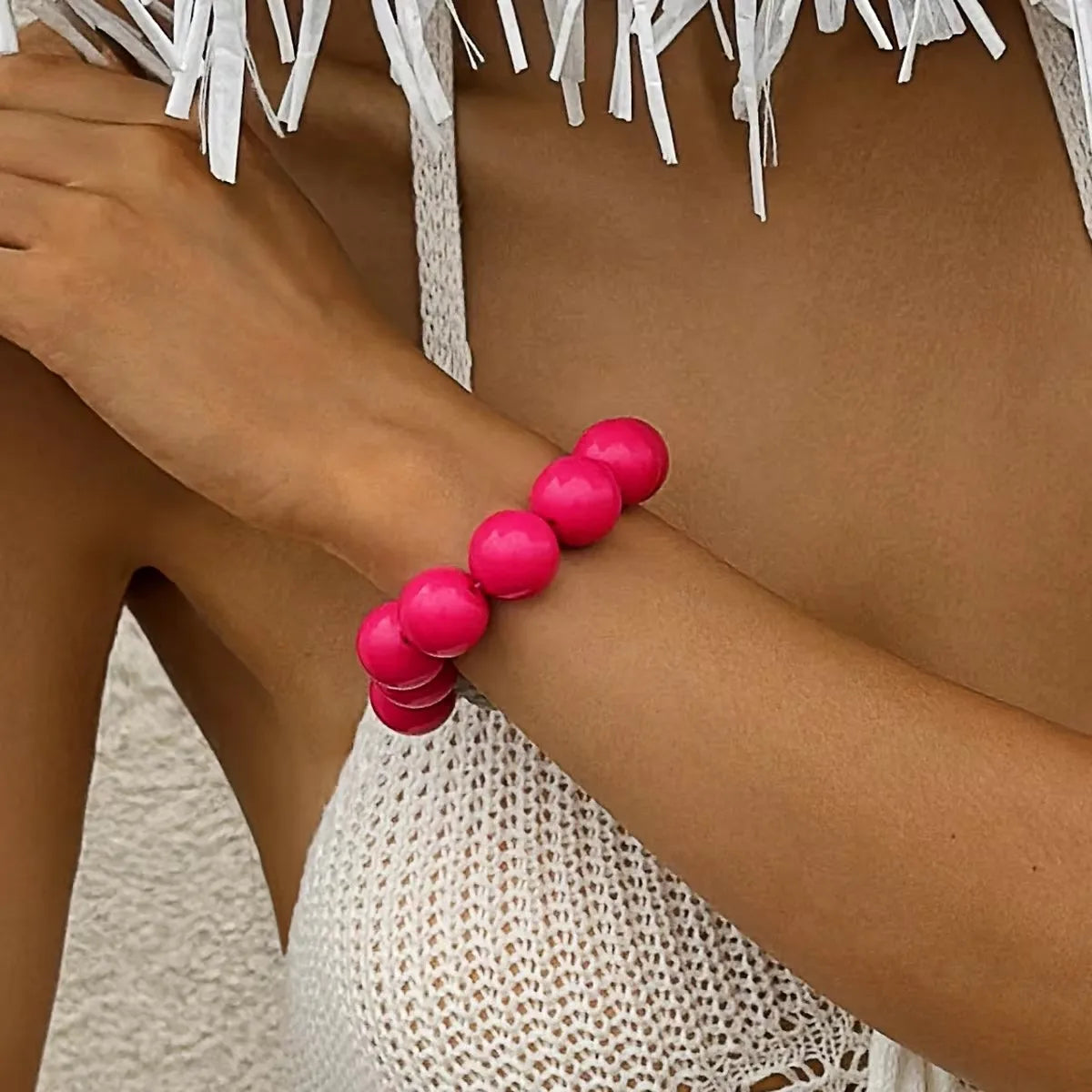 Tocona Colorful Big Bead Bracelets