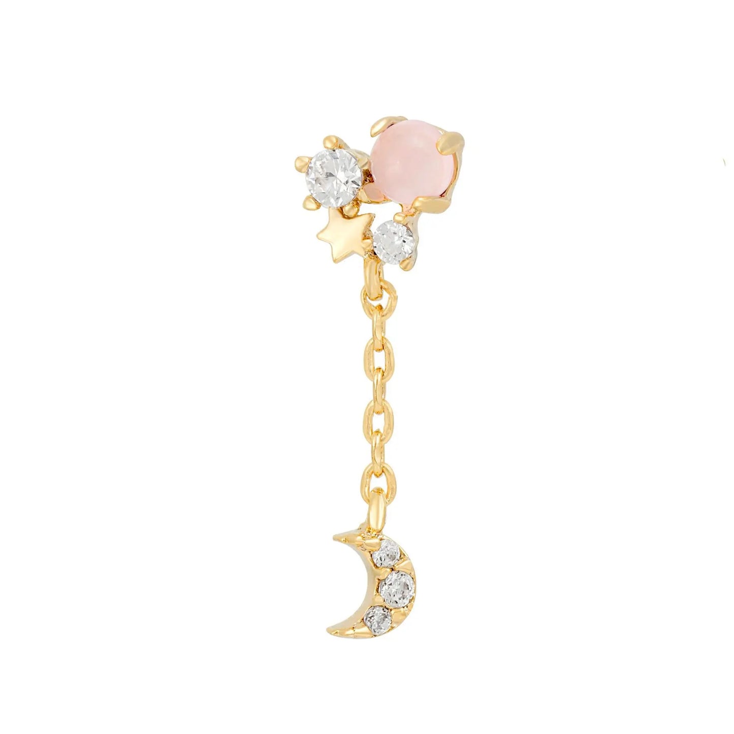 New Ins Inlaid Zircon Bear Cloud Earring Simple Cute Real Gold-plated Color Zircon Bear Earrings For Women Girls Fashion Jewelry