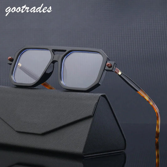 Retro Fashion Square Frame Sunglasses For Men